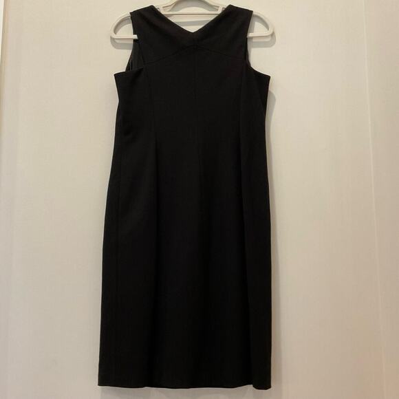Eileen Fisher Silk Lined Black Sheath Dress - Picture 2 of 5